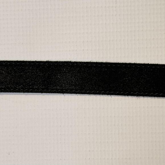 Dolce & Gabbana Belt Mens 38 Black Suede Made in Italy Silver Buckle BC3581 - Picture 9 of 12